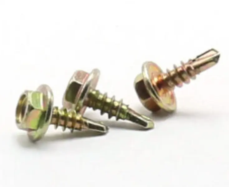 Yellow Zinc Hex Flange Head Self Drilling Screw