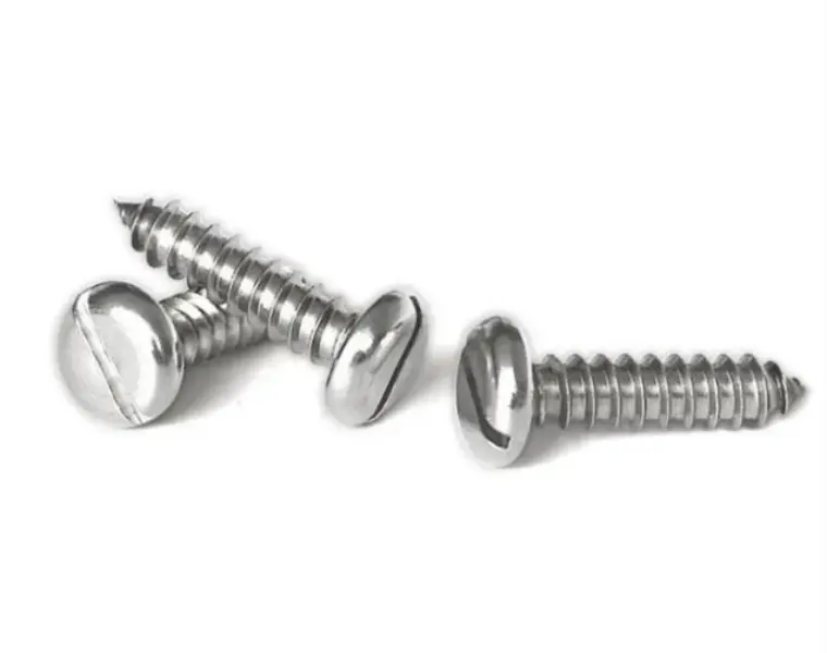 Slotted Pan Head Self Tapping Screws DIN 7971 A2 Stainless Steel Natural Finish